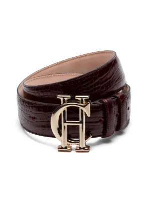 Holland Cooper Classic Ladies Belt in Merlot Croc