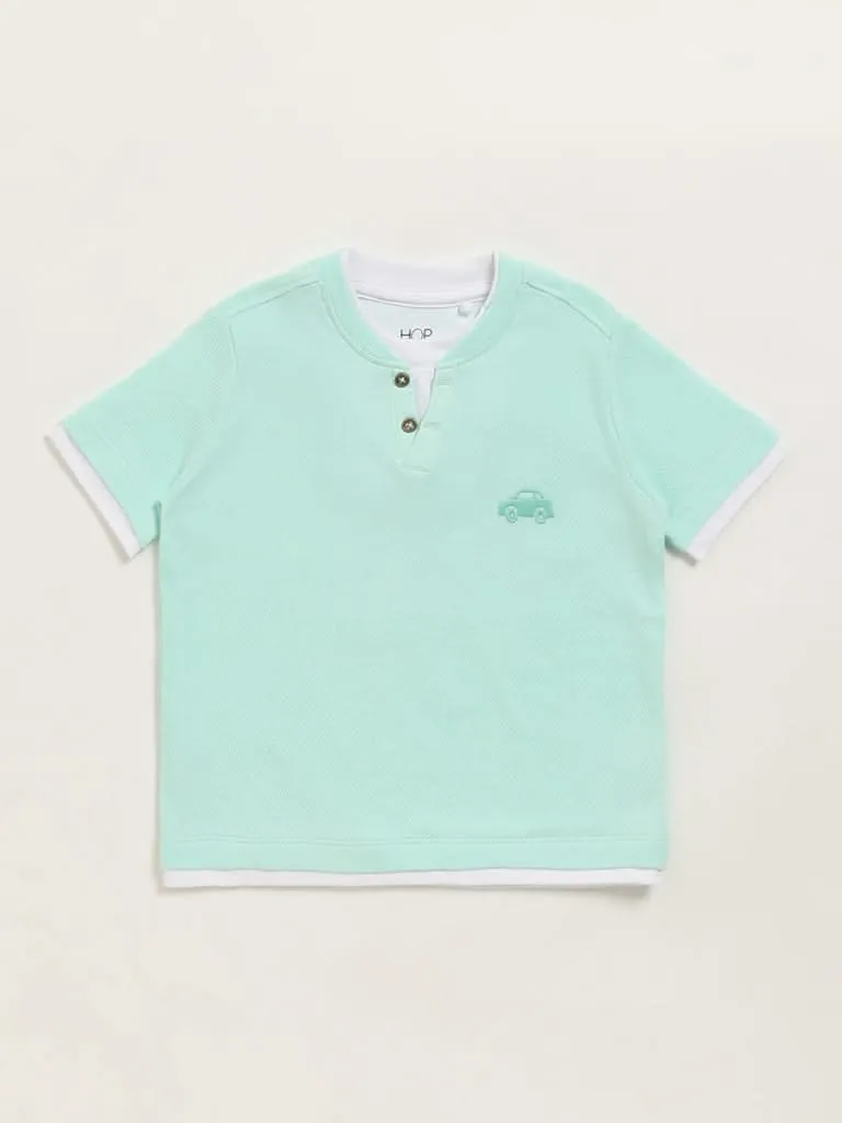 HOP Kids Mint Henley T-Shirt