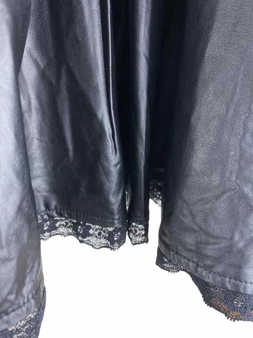 Imoga Girls' Faux Leather Pleated Skirt Black Size 6 (may run big)