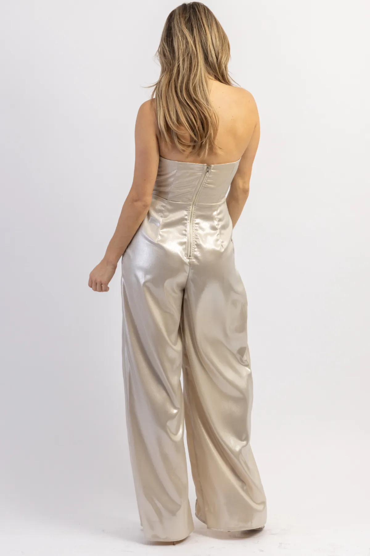 INFERNO SILVER SLIT LEG JUMPSUIT