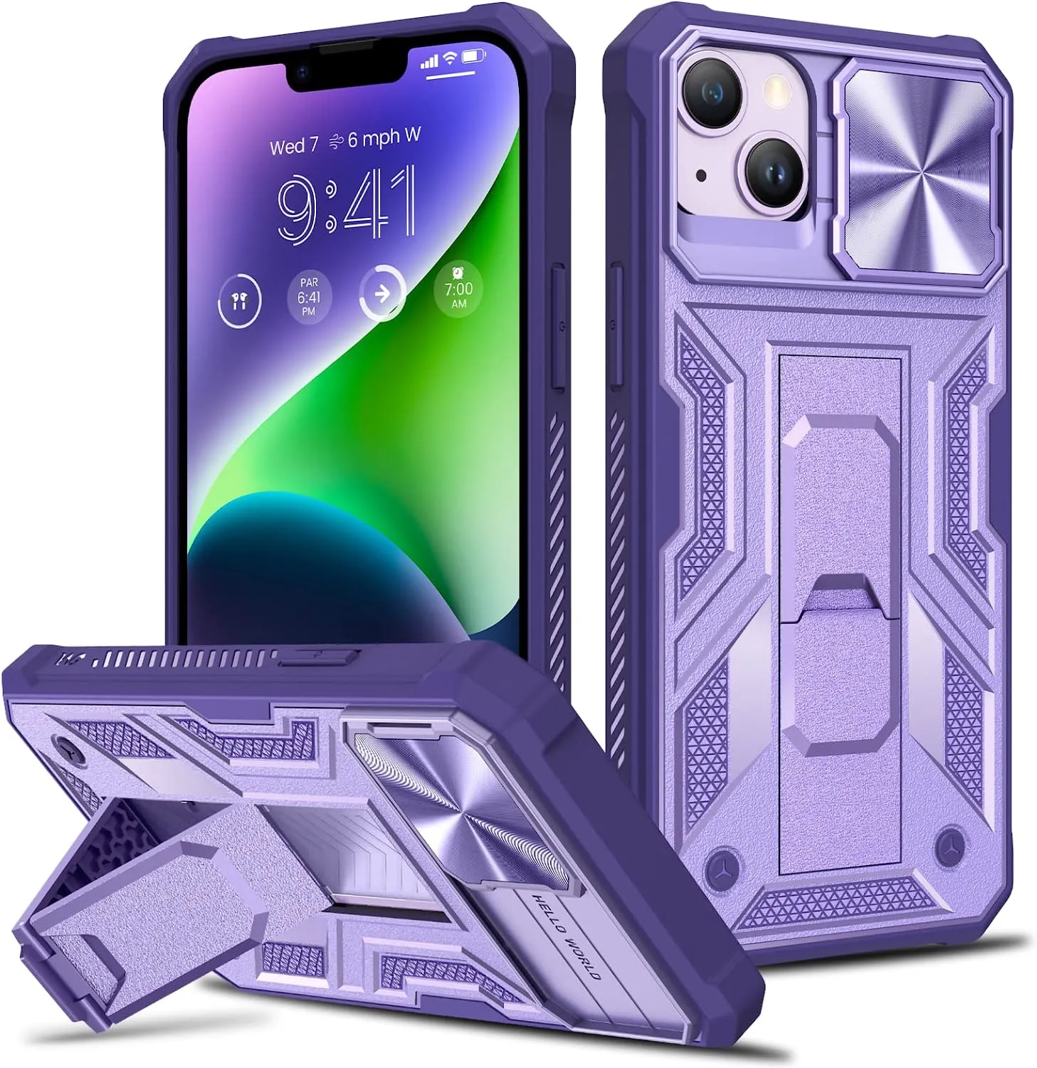 iPhone 14 Plus Case Slide Camera Cover, Phone Case 6.7", Purple