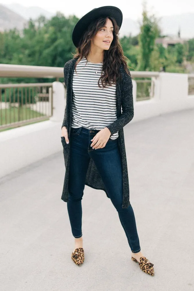 Irene Duster Cardigan in Black