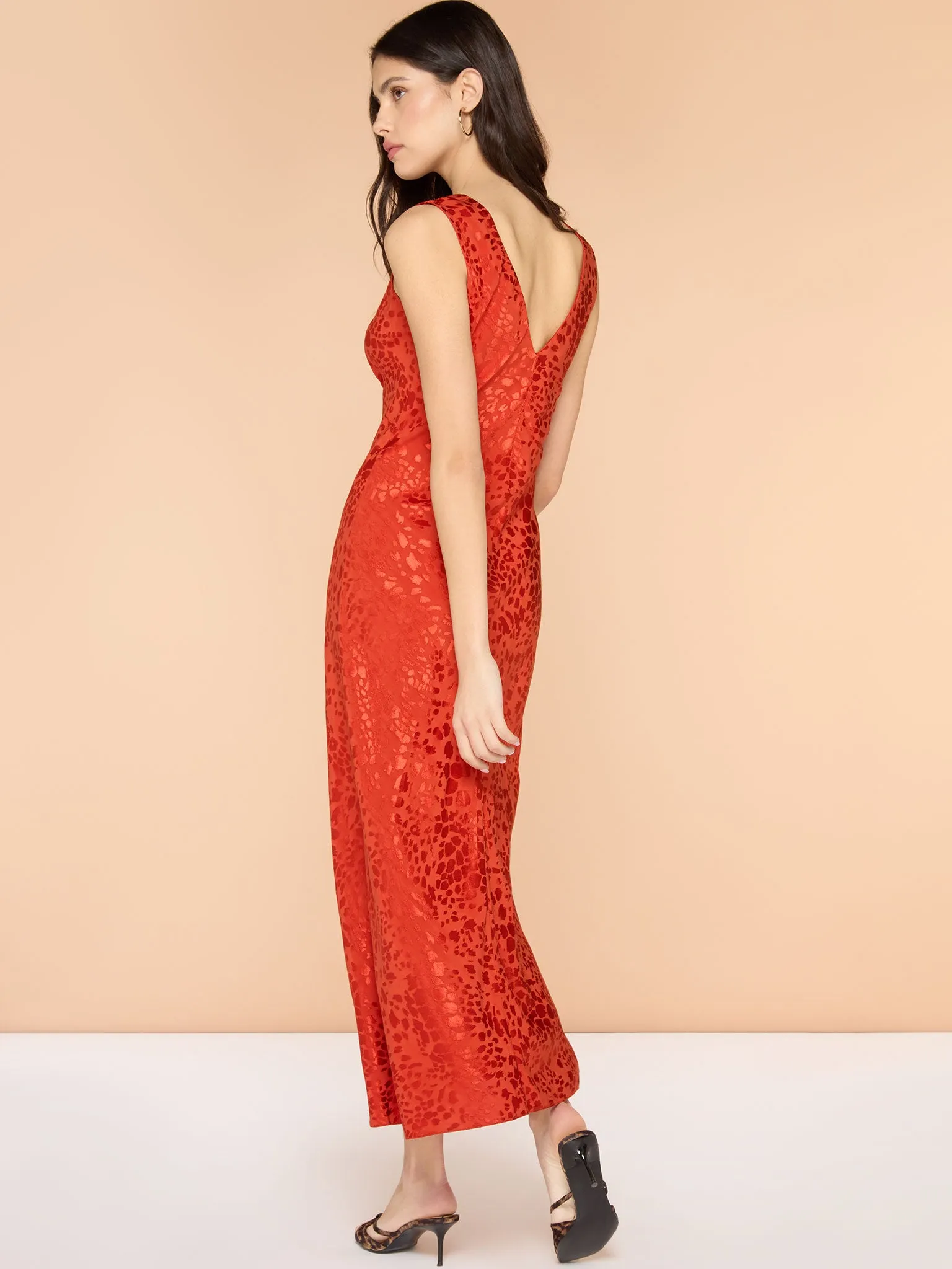 Iris Maxi Dress in Brick Orange