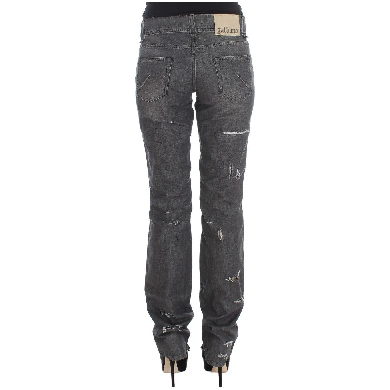 John Galliano Chic Gray Wash Straight Fit Jeans