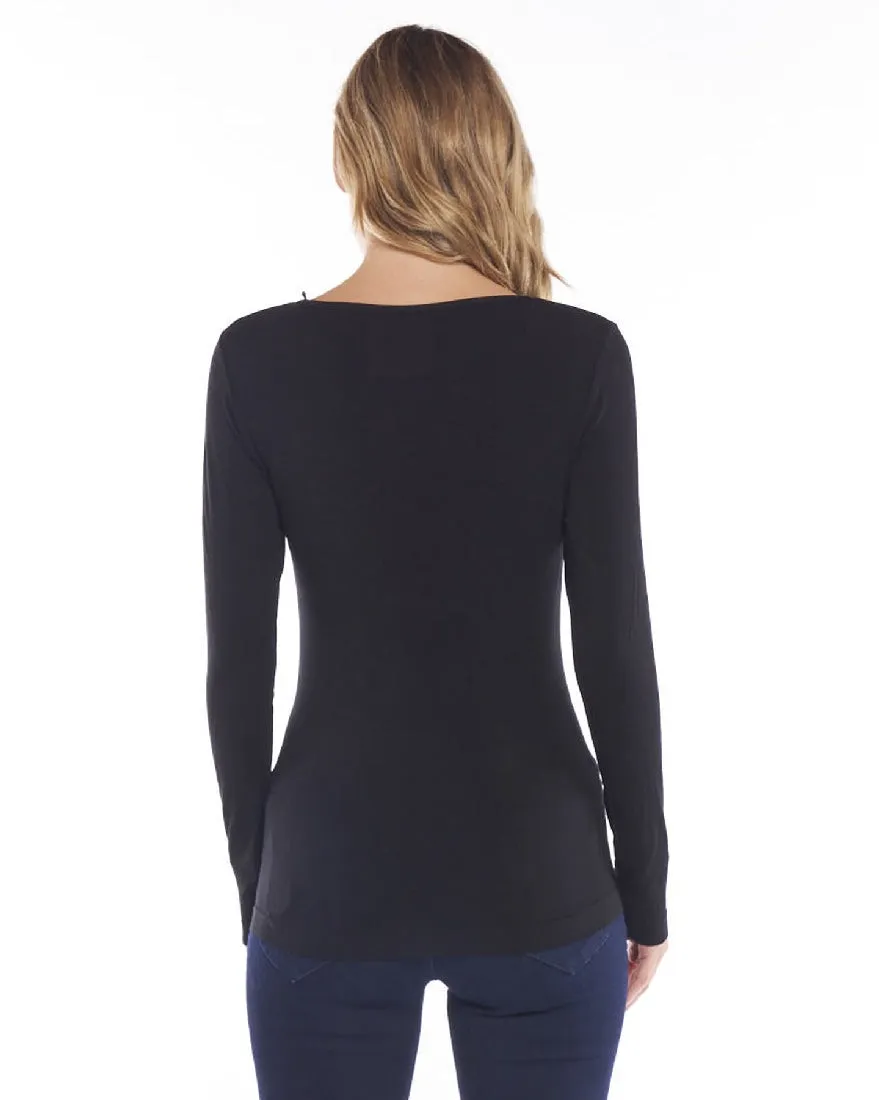 KELLI LONG SLEEVE TOP - BLACK