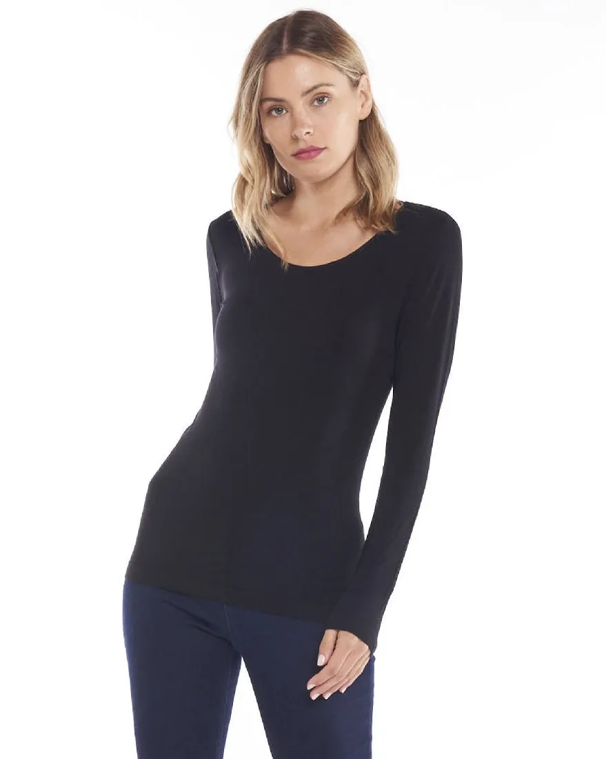 KELLI LONG SLEEVE TOP - BLACK