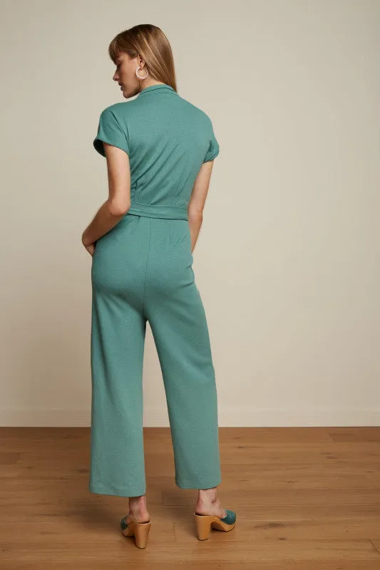 King Louie Darcy jumpsuit milano crepe dusty turquoise