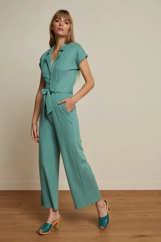 King Louie Darcy jumpsuit milano crepe dusty turquoise