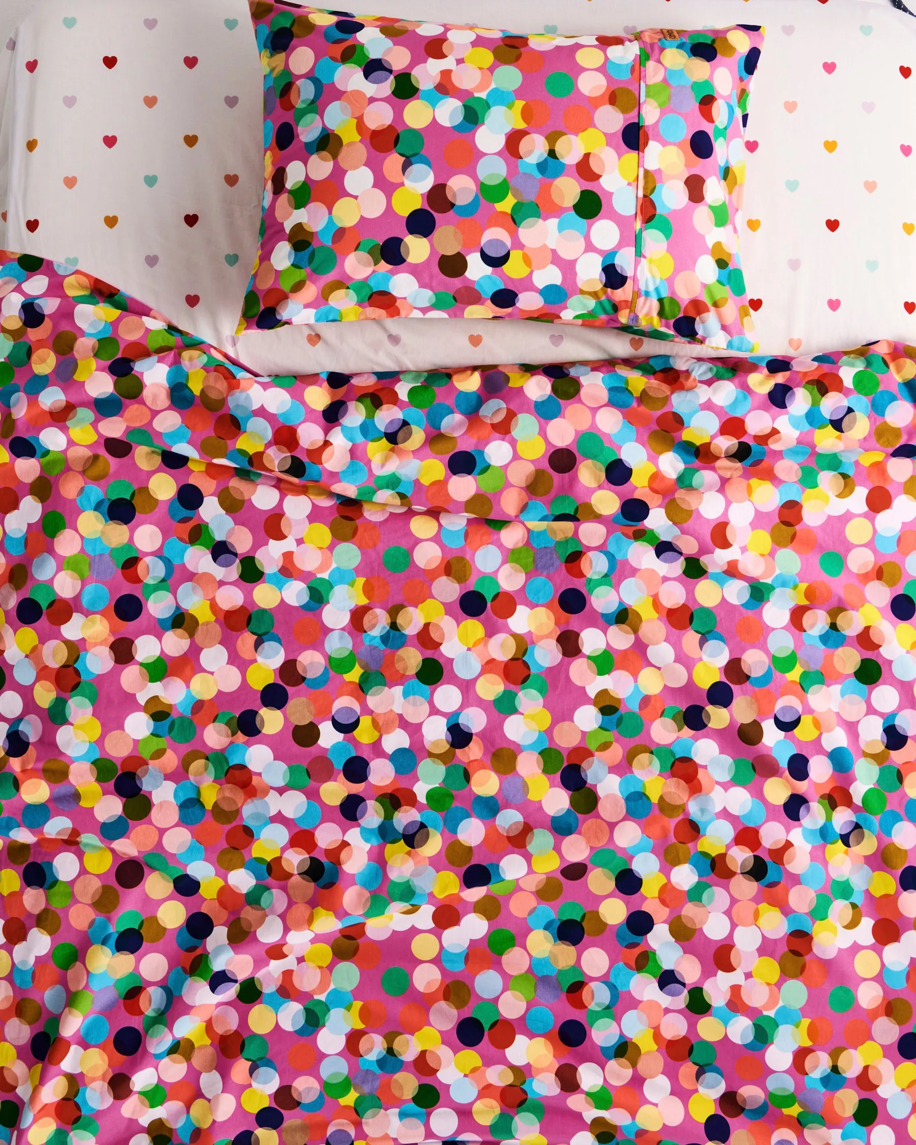 Kip & Co Confetti Pink Organic Cotton Quilt Cover