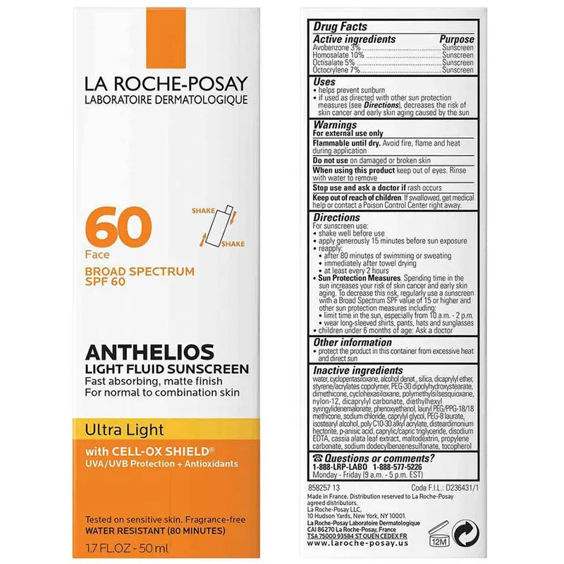 La Roche Posay Spf 60 Anthelios Light Fluide Sunscreen 50Ml