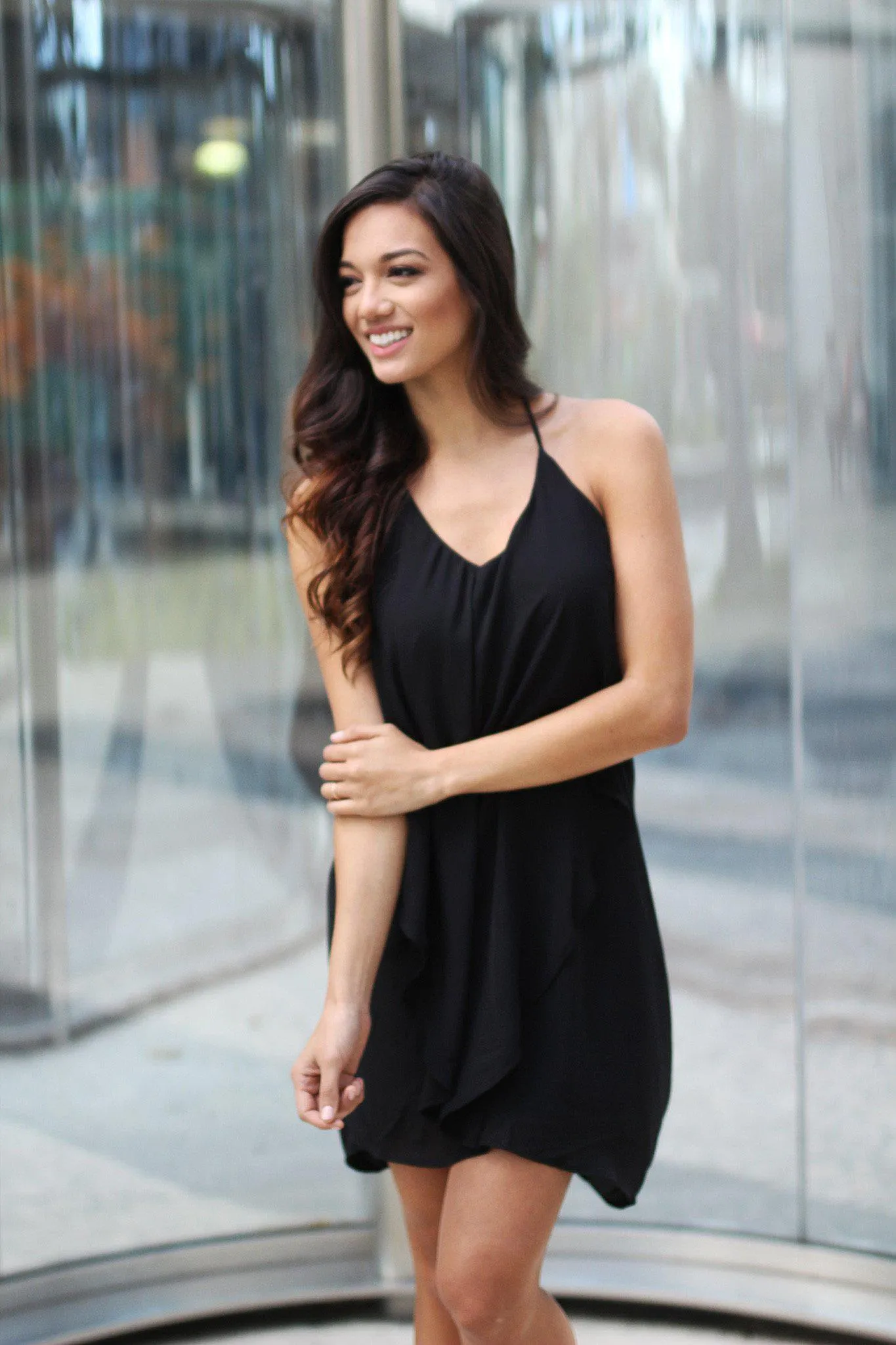 Layer Black Short Dress