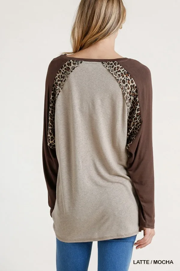 Leopard Knot Top, Latte