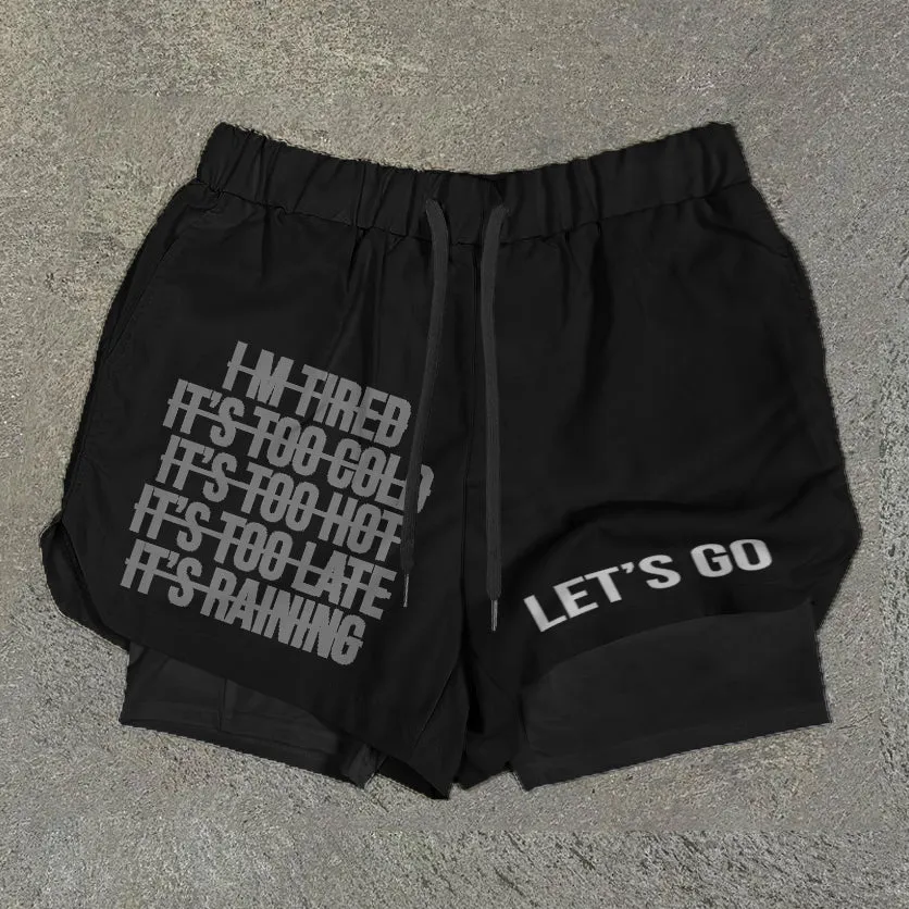 Let's Go Print Double Layer Quick Dry Shorts