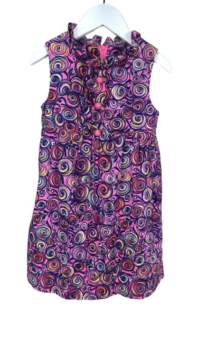 Lilly Pulitzer, Girls' Swirly Caterpillar Dress, Pink/Navy, Size 4