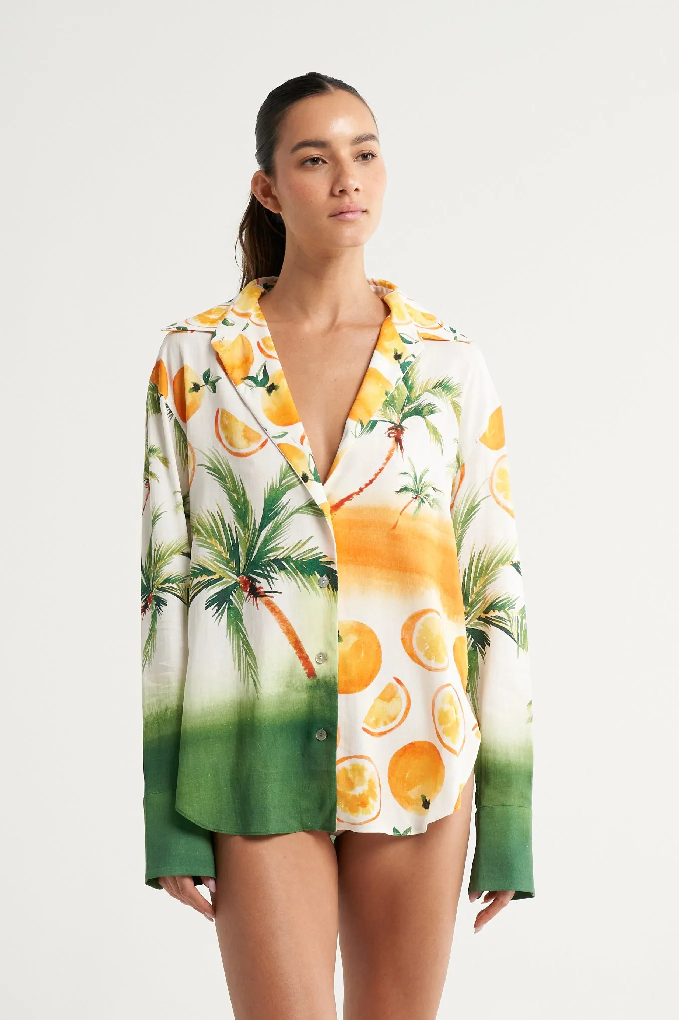 Long Sleeve Shirt Miami Oranges Palms