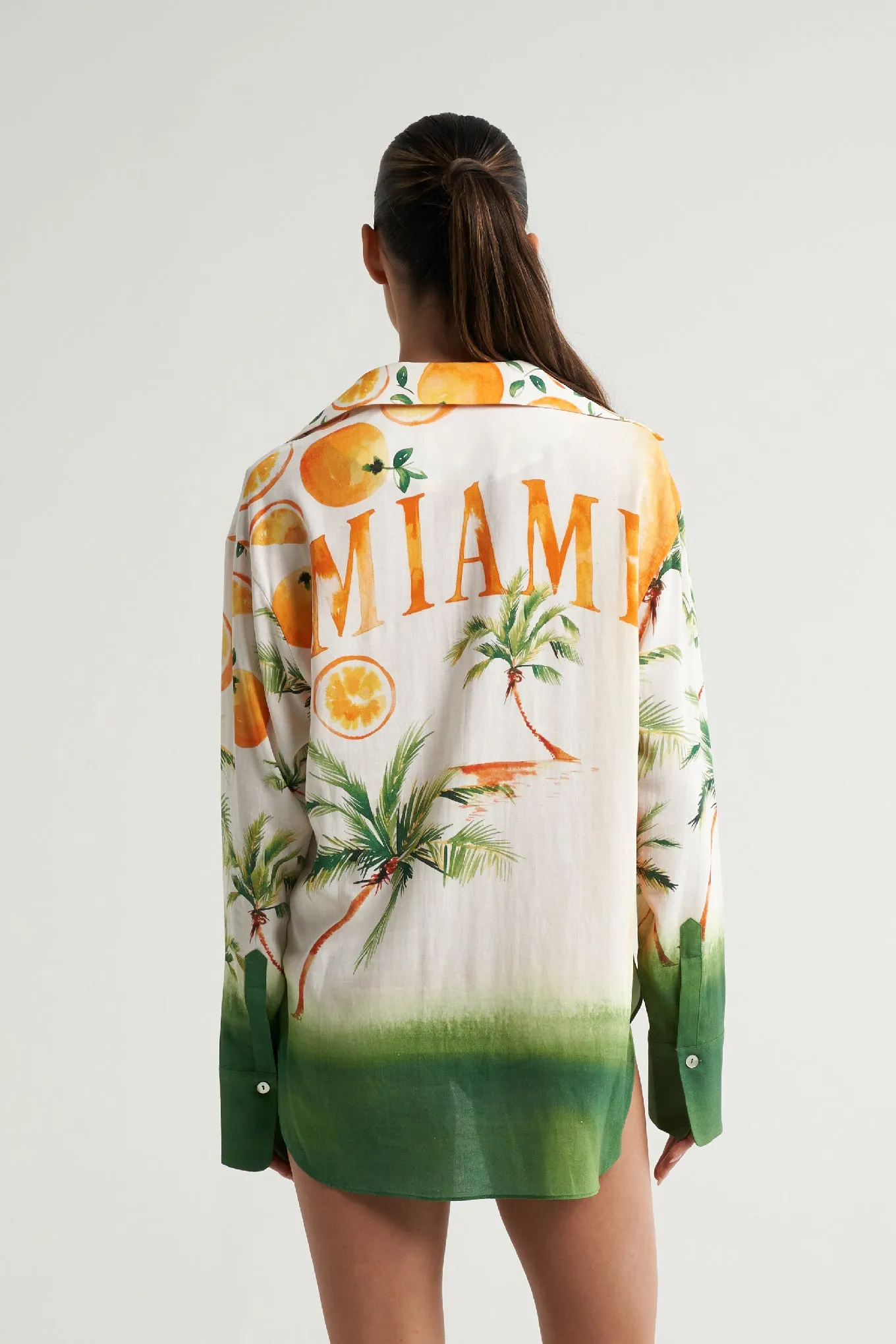 Long Sleeve Shirt Miami Oranges Palms