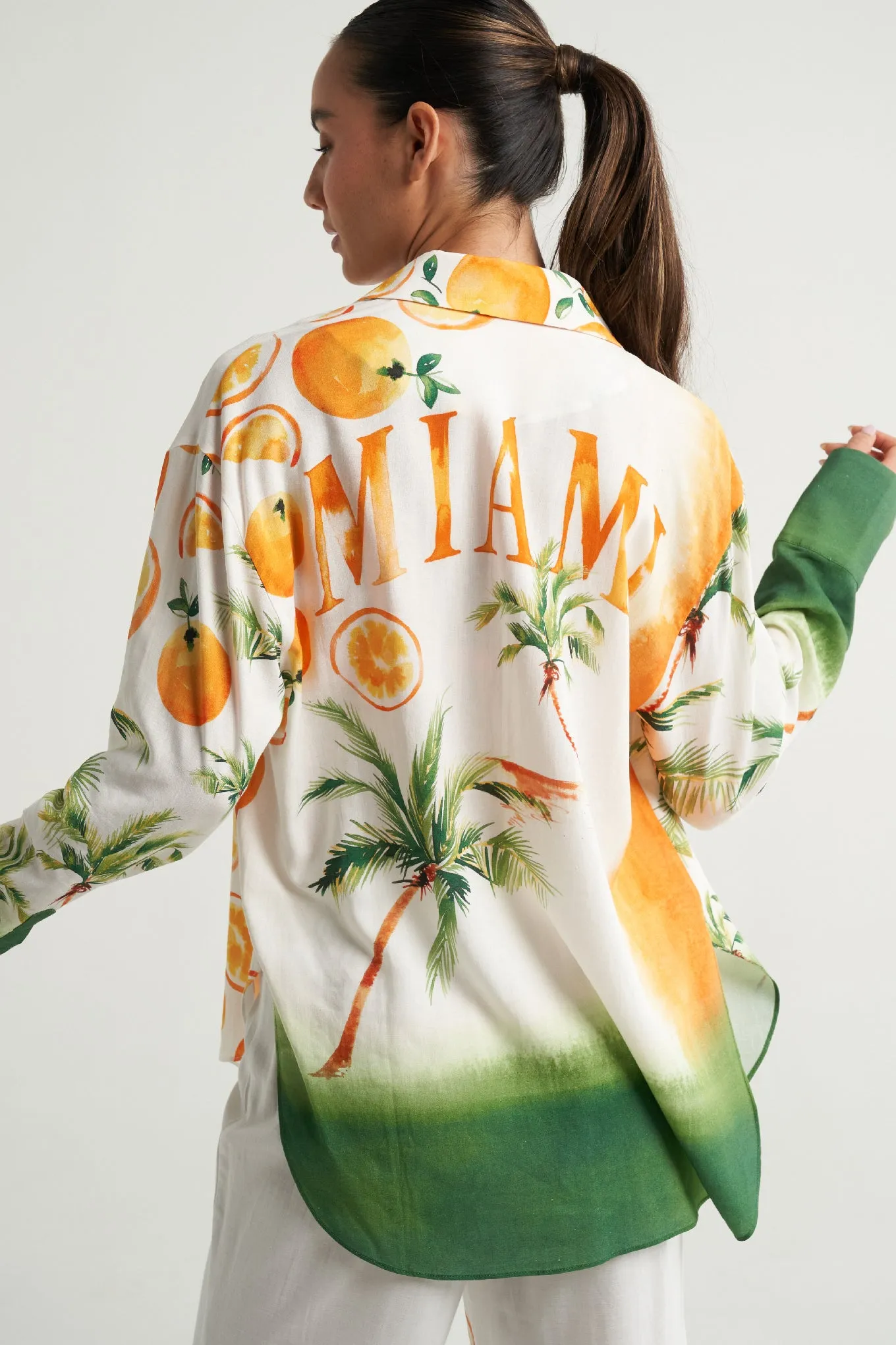 Long Sleeve Shirt Miami Oranges Palms