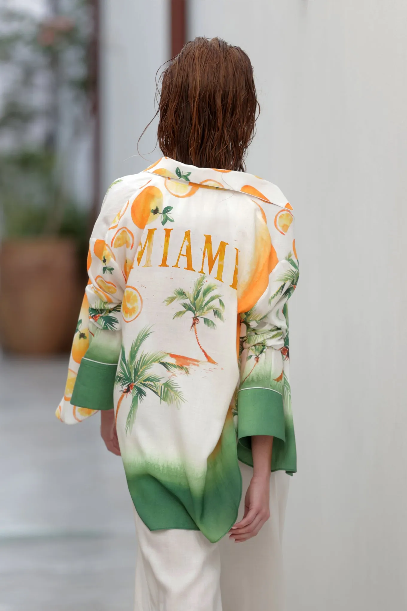 Long Sleeve Shirt Miami Oranges Palms