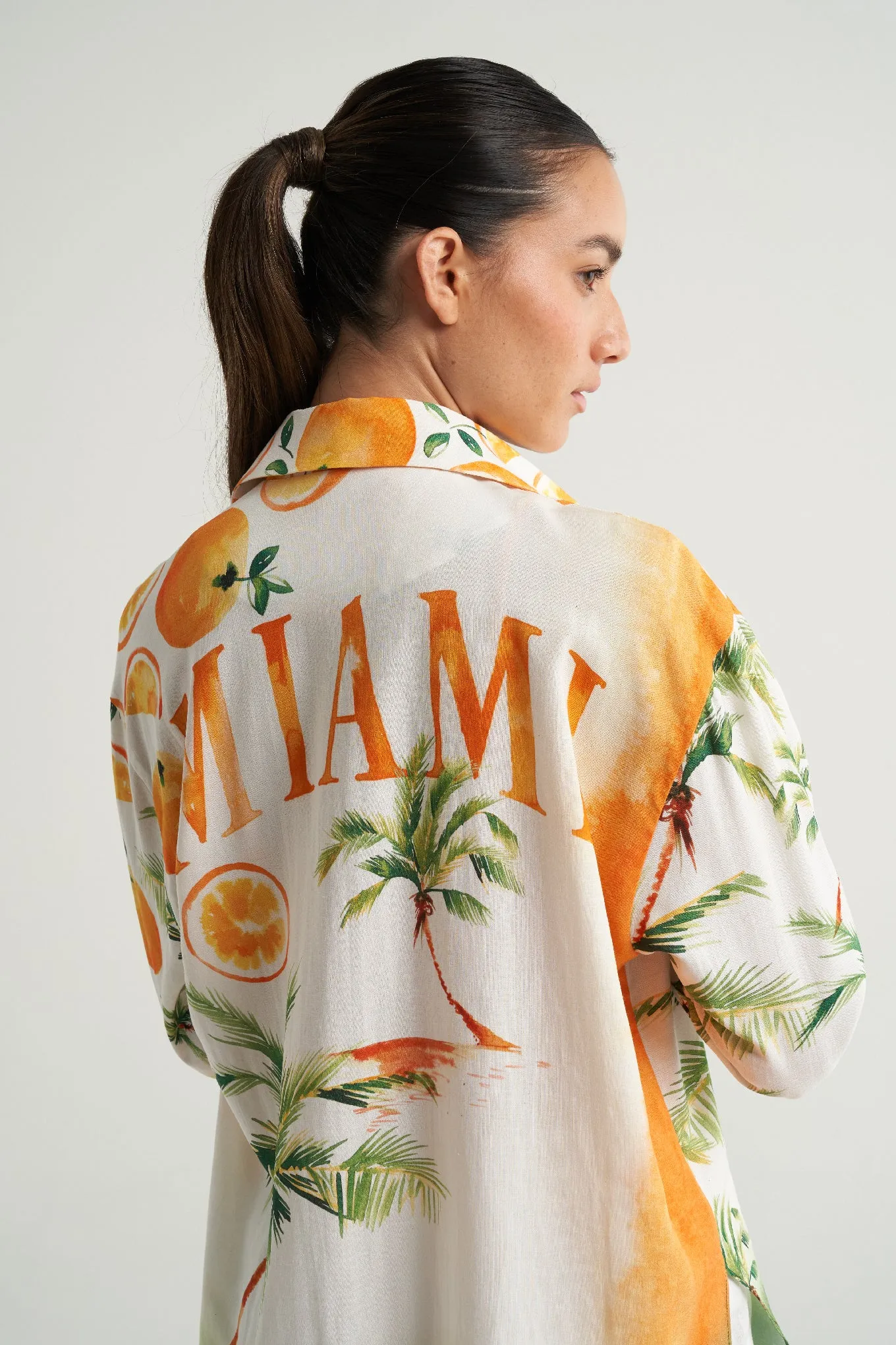 Long Sleeve Shirt Miami Oranges Palms