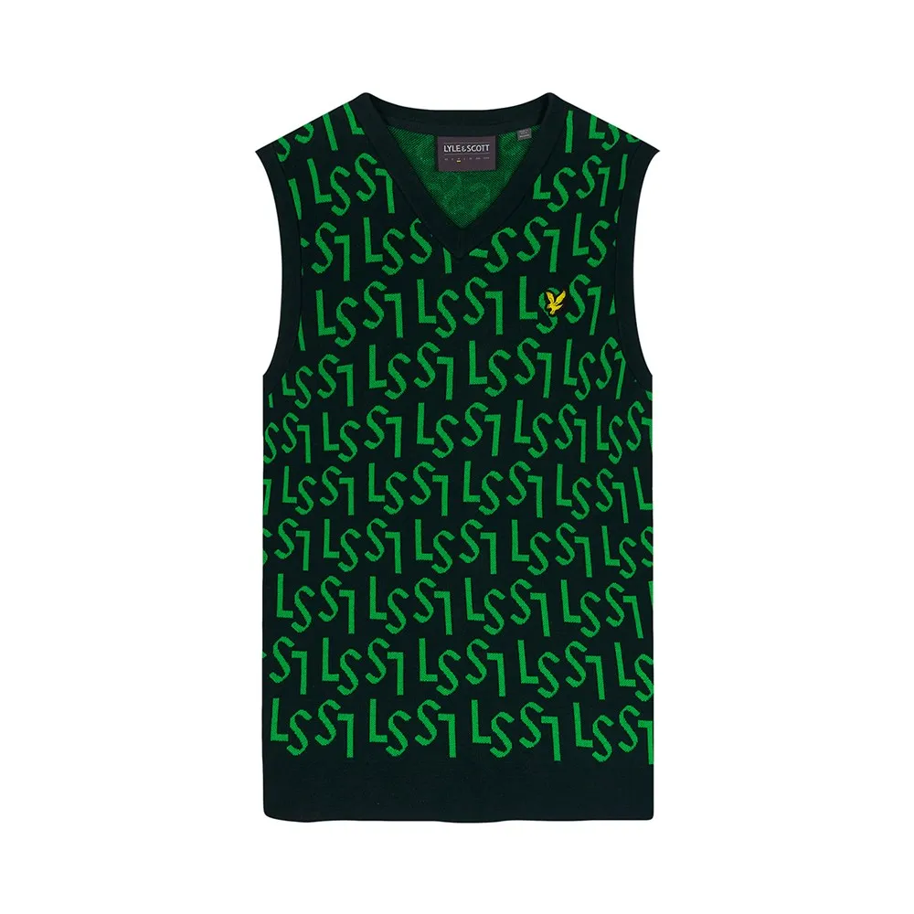 Lyle & Scott Monogram Knitted Golf Tank Top - Dark Navy