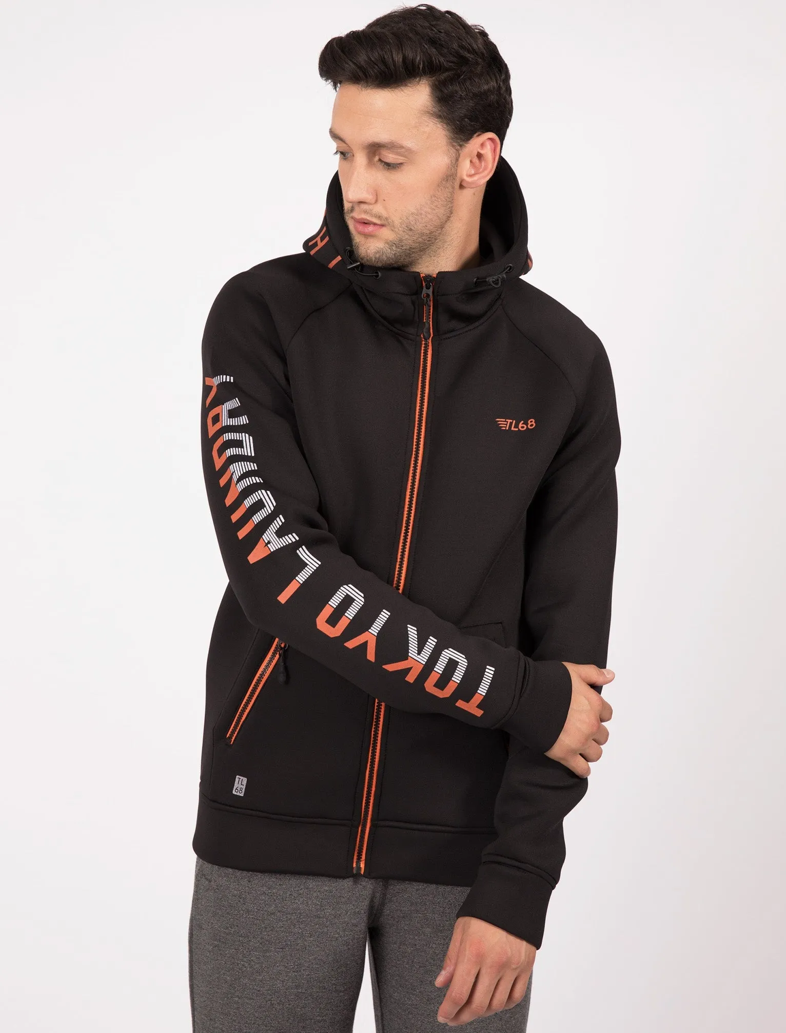 Manitoba Zip Through Sports Hoodie in Black - Tokyo Laundry Active