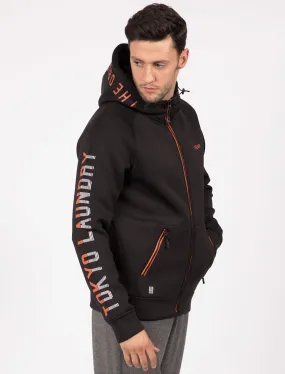 Manitoba Zip Through Sports Hoodie in Black - Tokyo Laundry Active