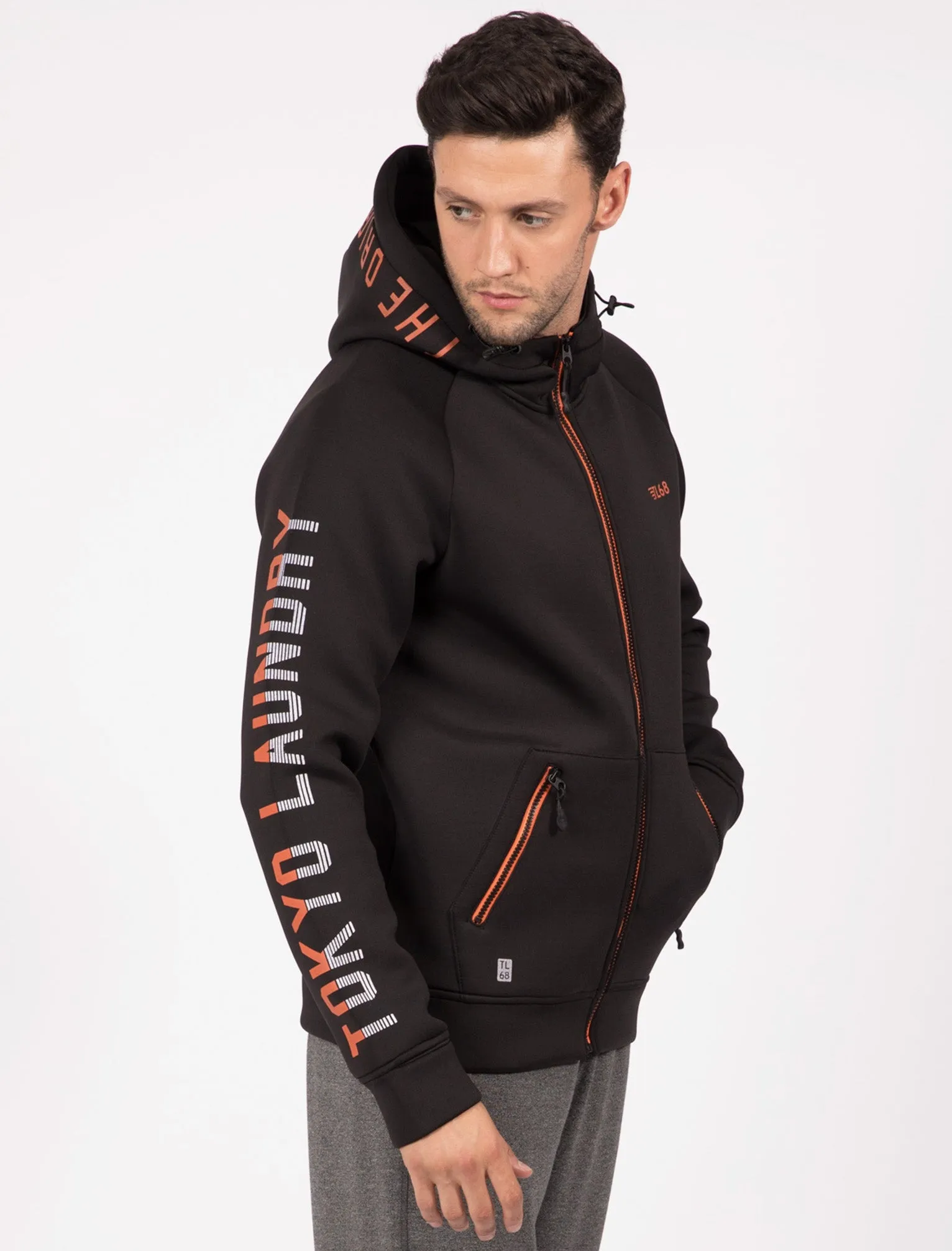 Manitoba Zip Through Sports Hoodie in Black - Tokyo Laundry Active