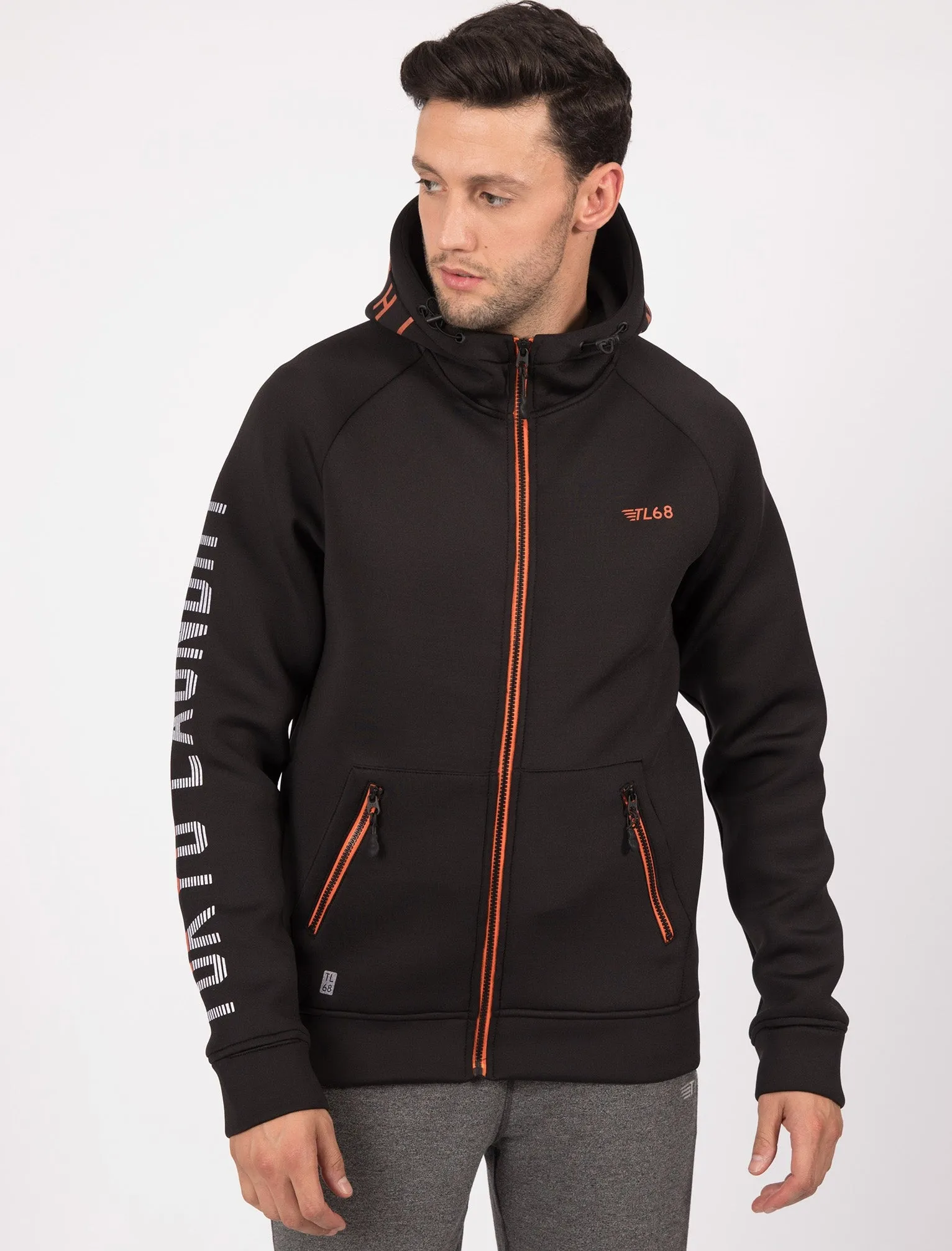 Manitoba Zip Through Sports Hoodie in Black - Tokyo Laundry Active