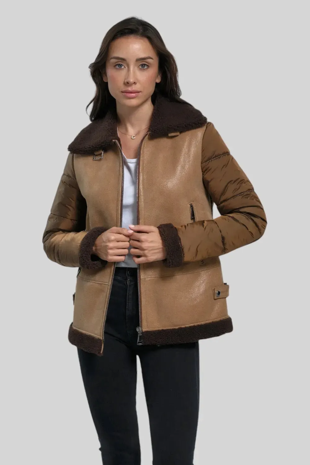 Martina Sheepskin B-3 Bomber Jacket