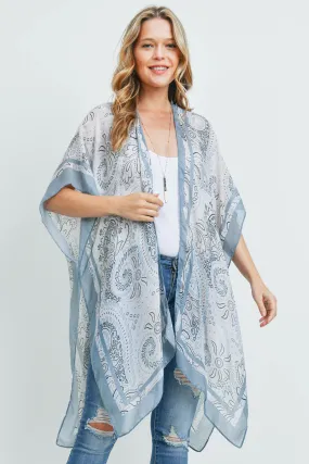 Ms0177sg - Sage Bohemian Print Kimono