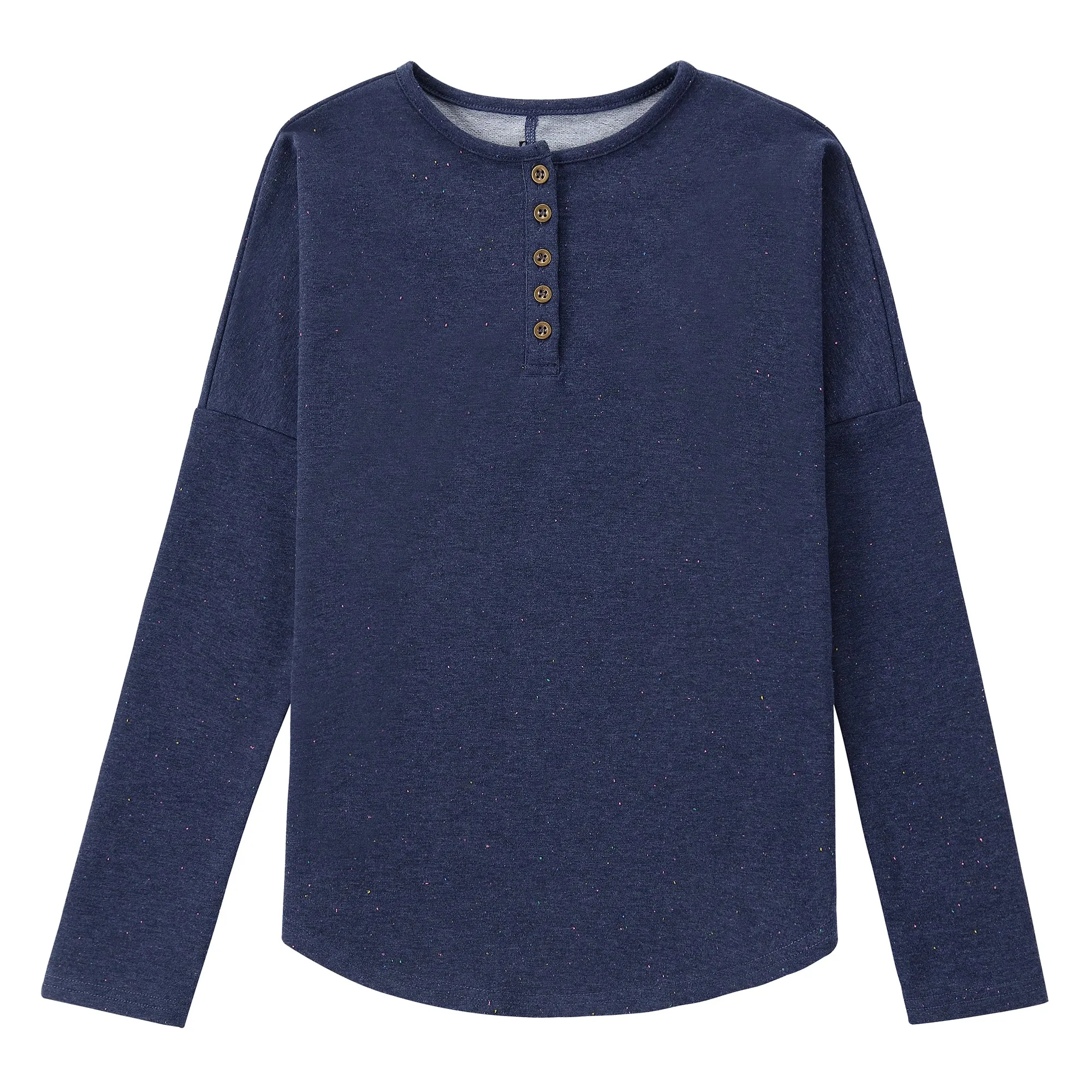 Navy Speckled Dolman Henley