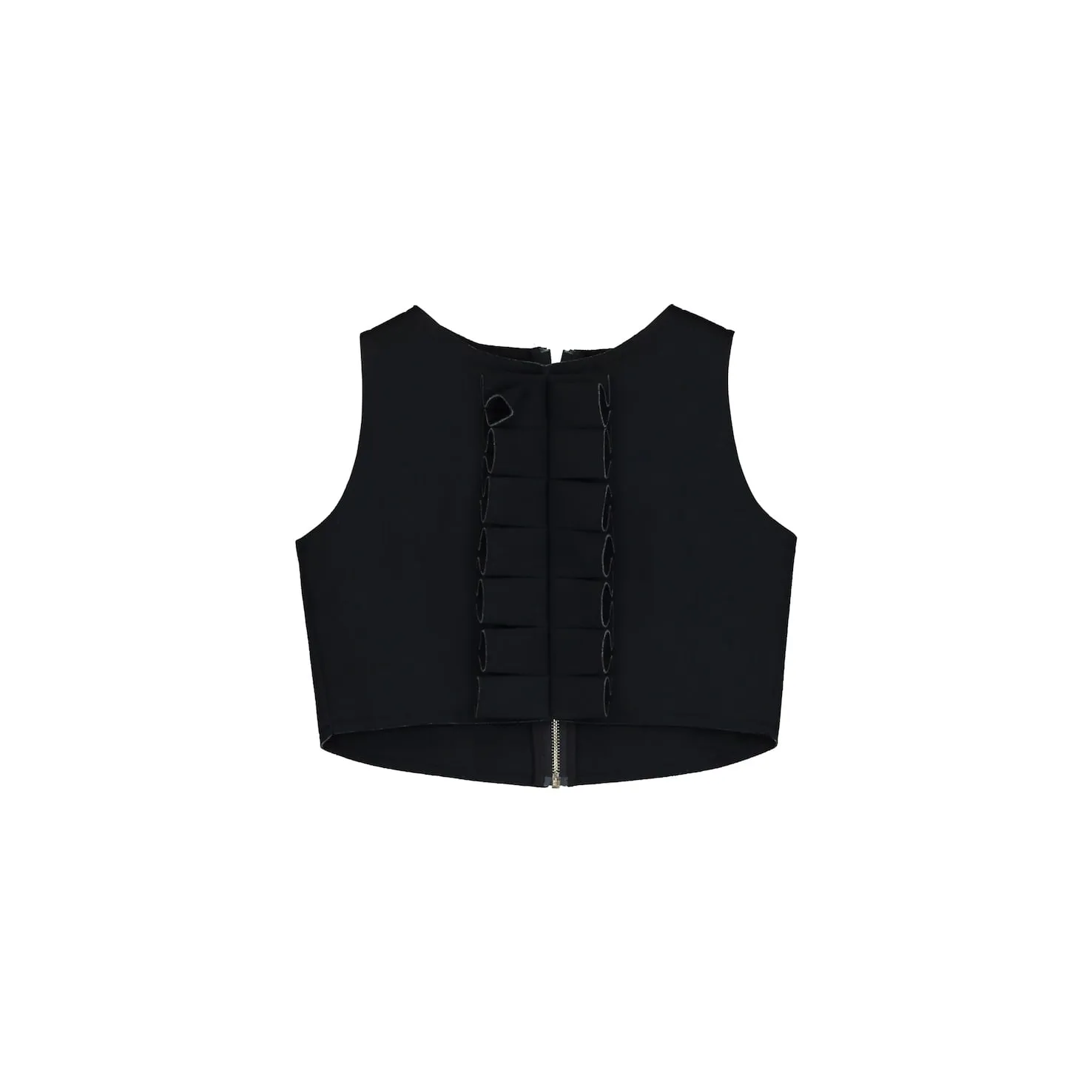 Neoprene Ruffle Vest-Black