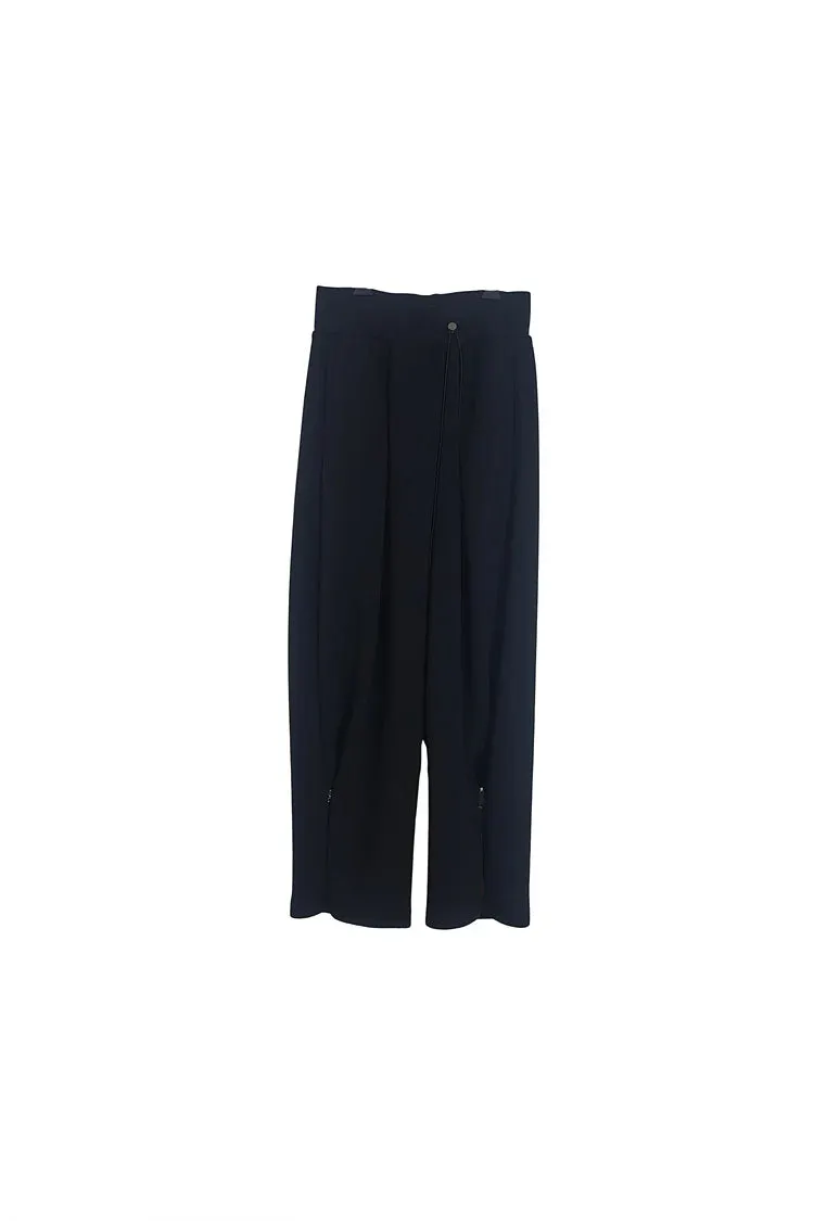 Neoprene Wide Sweat Pants Black