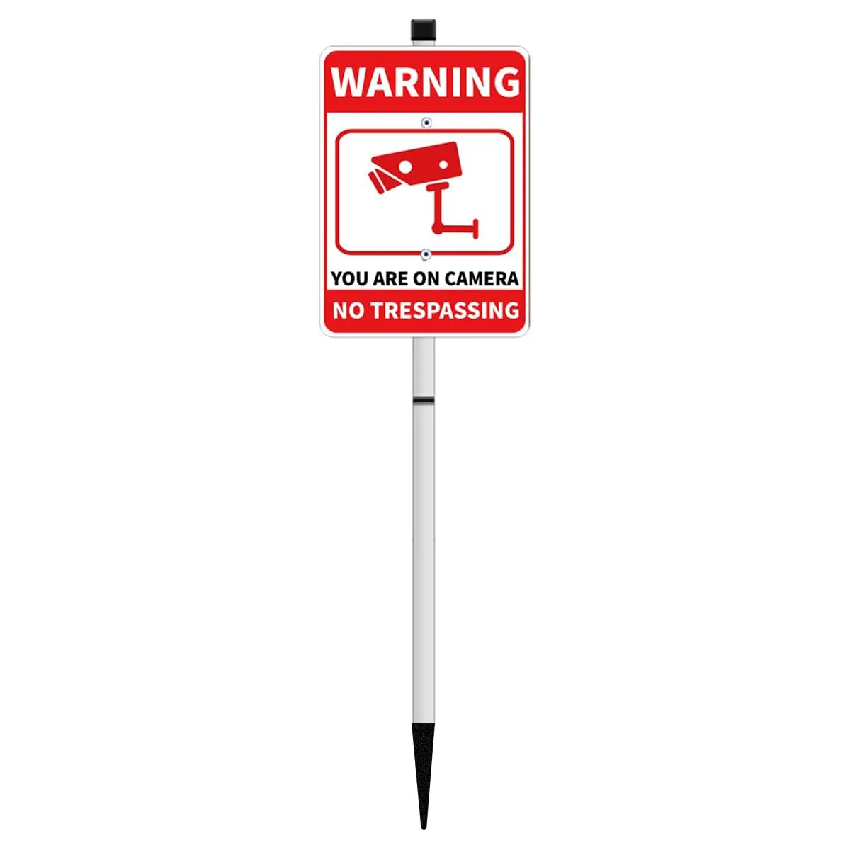 No Trespassing Sign For Private Property, Video Surveillance Street Sign, Security Yard Signs metal, Aluminum Home Security Sign with Stakes, Camera, Beware, 10x7 Inch"