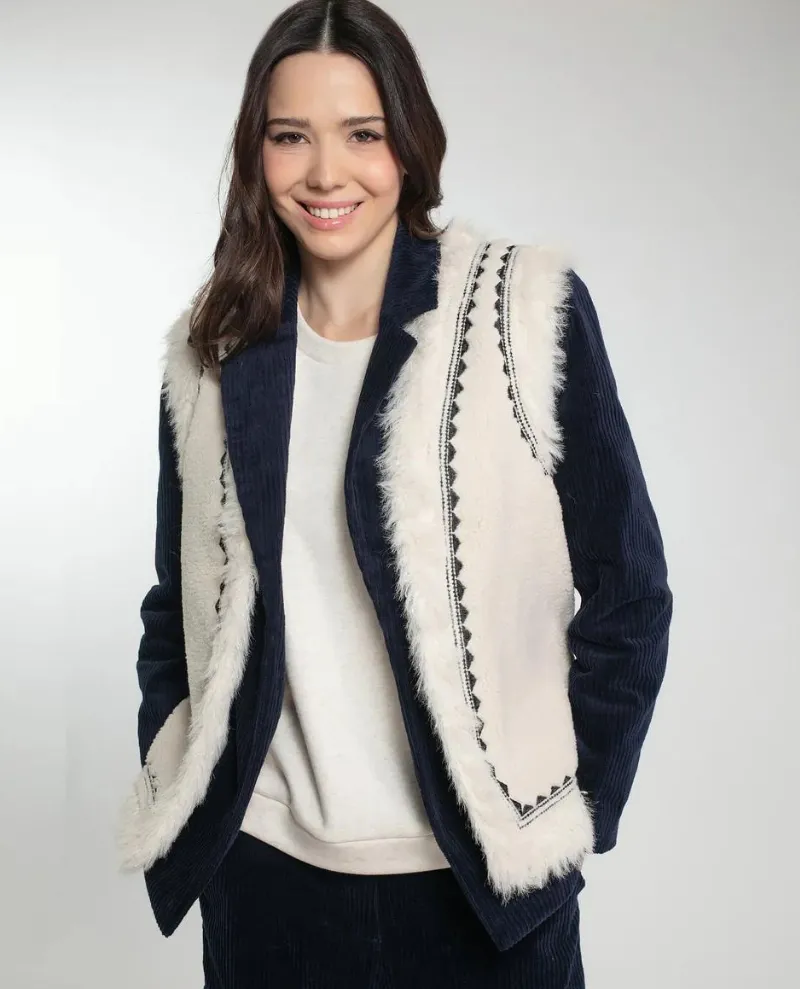 Nooki Danika Cream Faux Fur Gilet