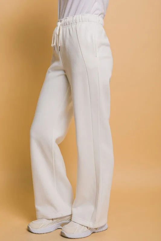 Off White Elastic Waistband Sweatpants