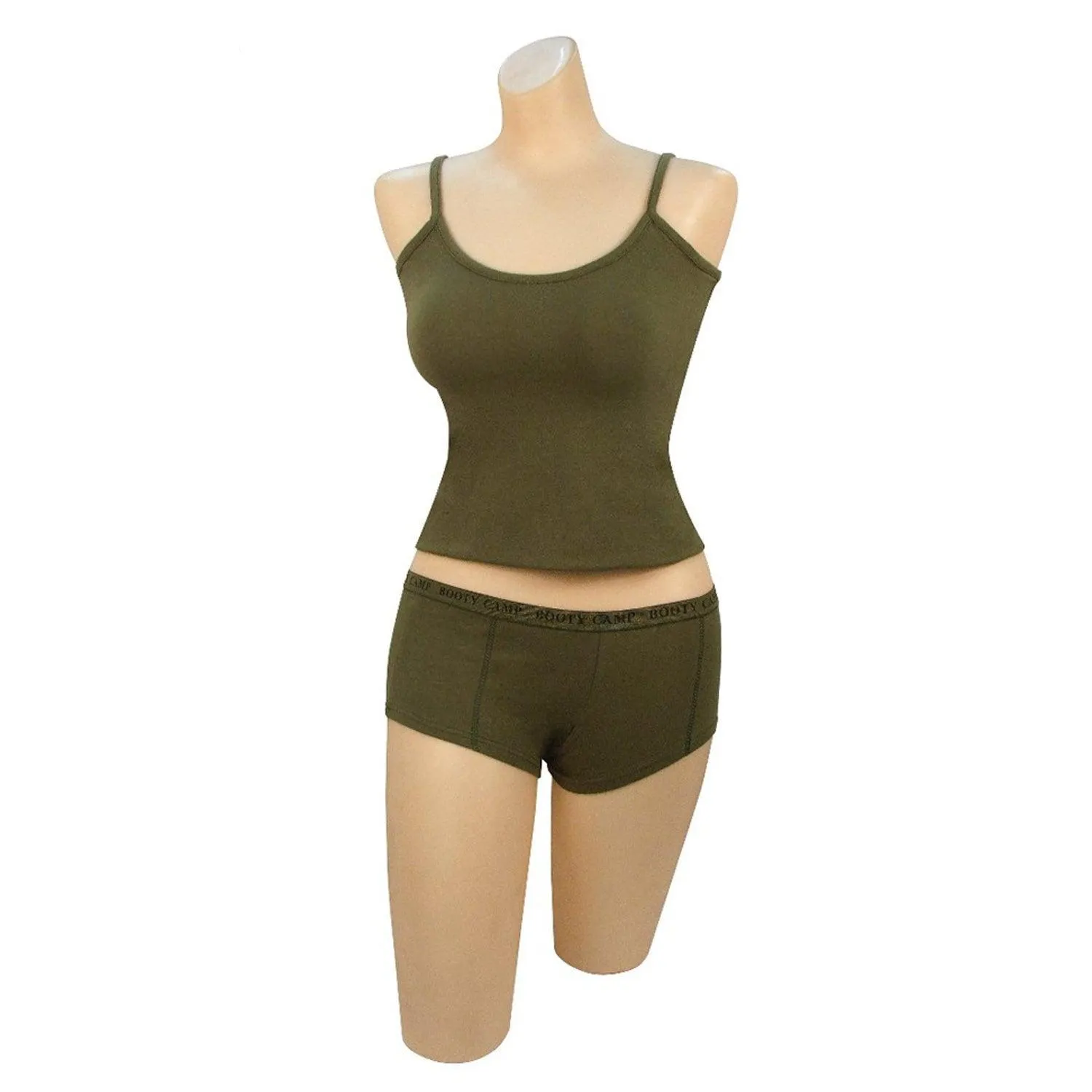 Olive Drab "Booty Camp" Booty Shorts & Tank Top