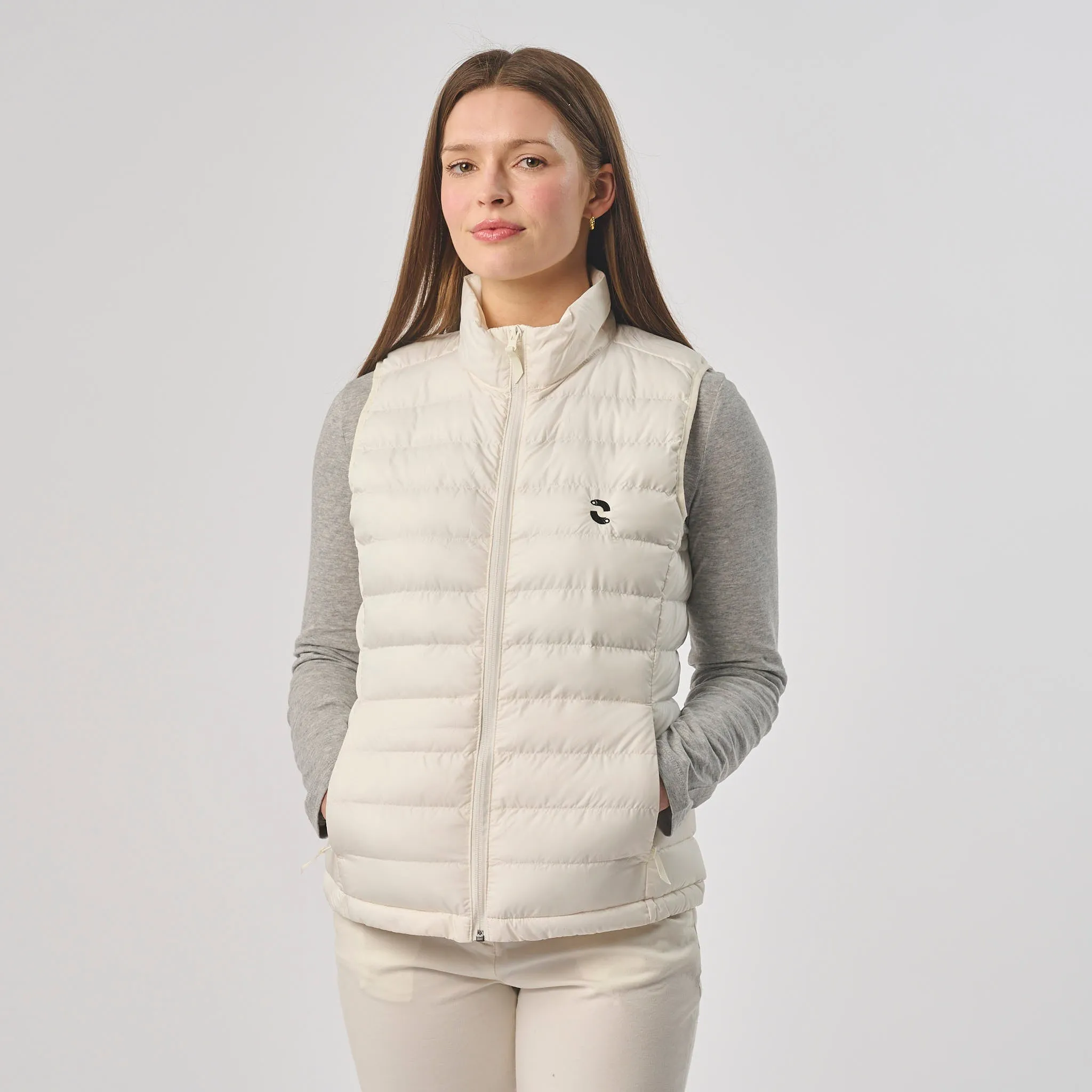 Omnitau Women's Recycled Slim Style Padded Gilet - White