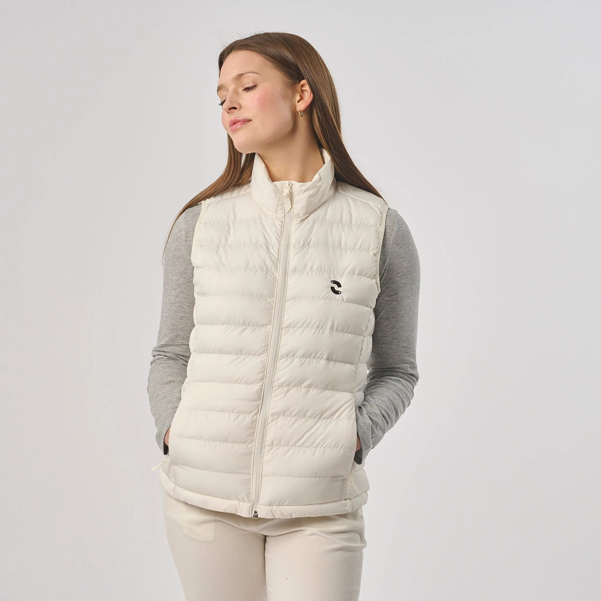 Omnitau Women's Recycled Slim Style Padded Gilet - White