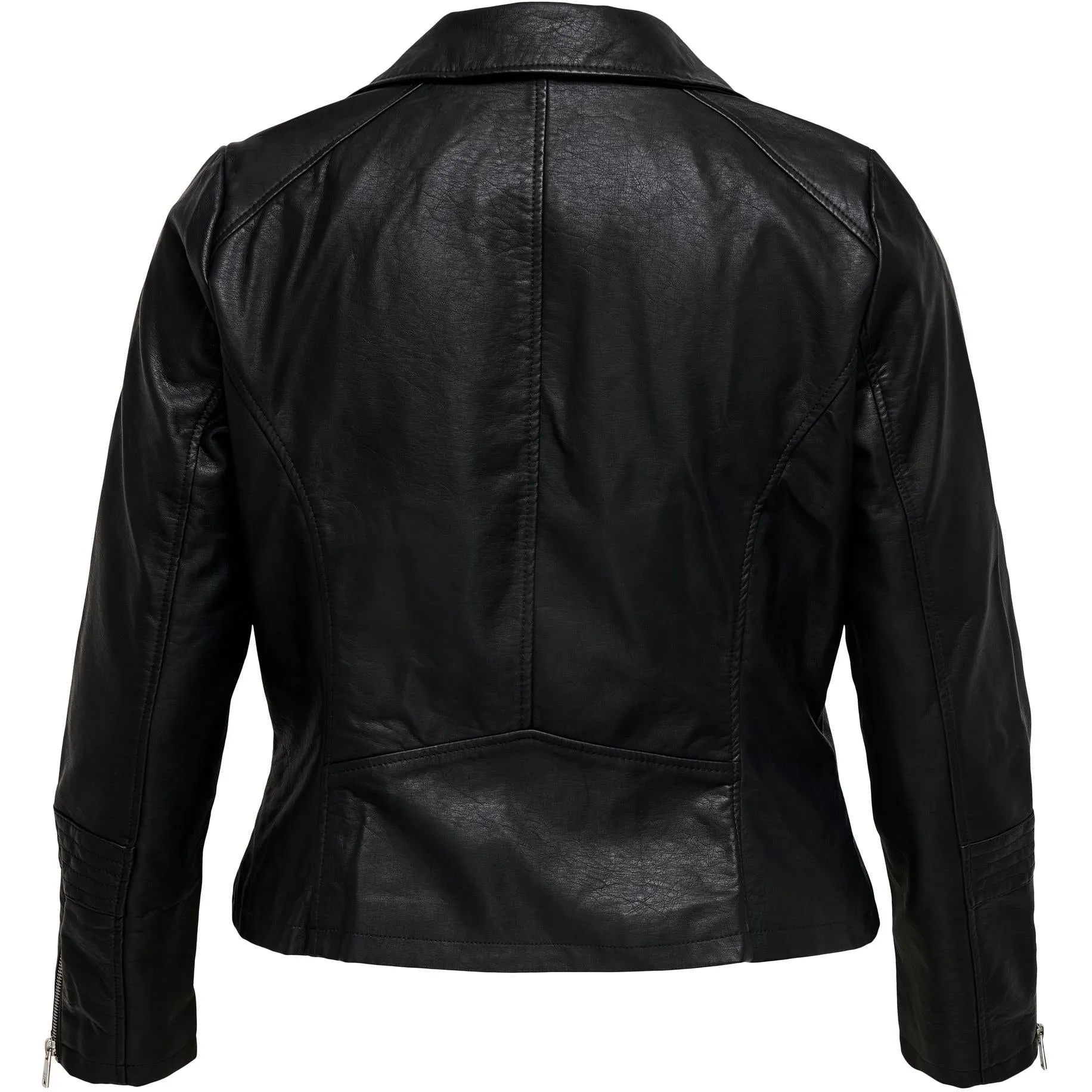 Only Carmakoma Faux Leather Biker Jacket in Black