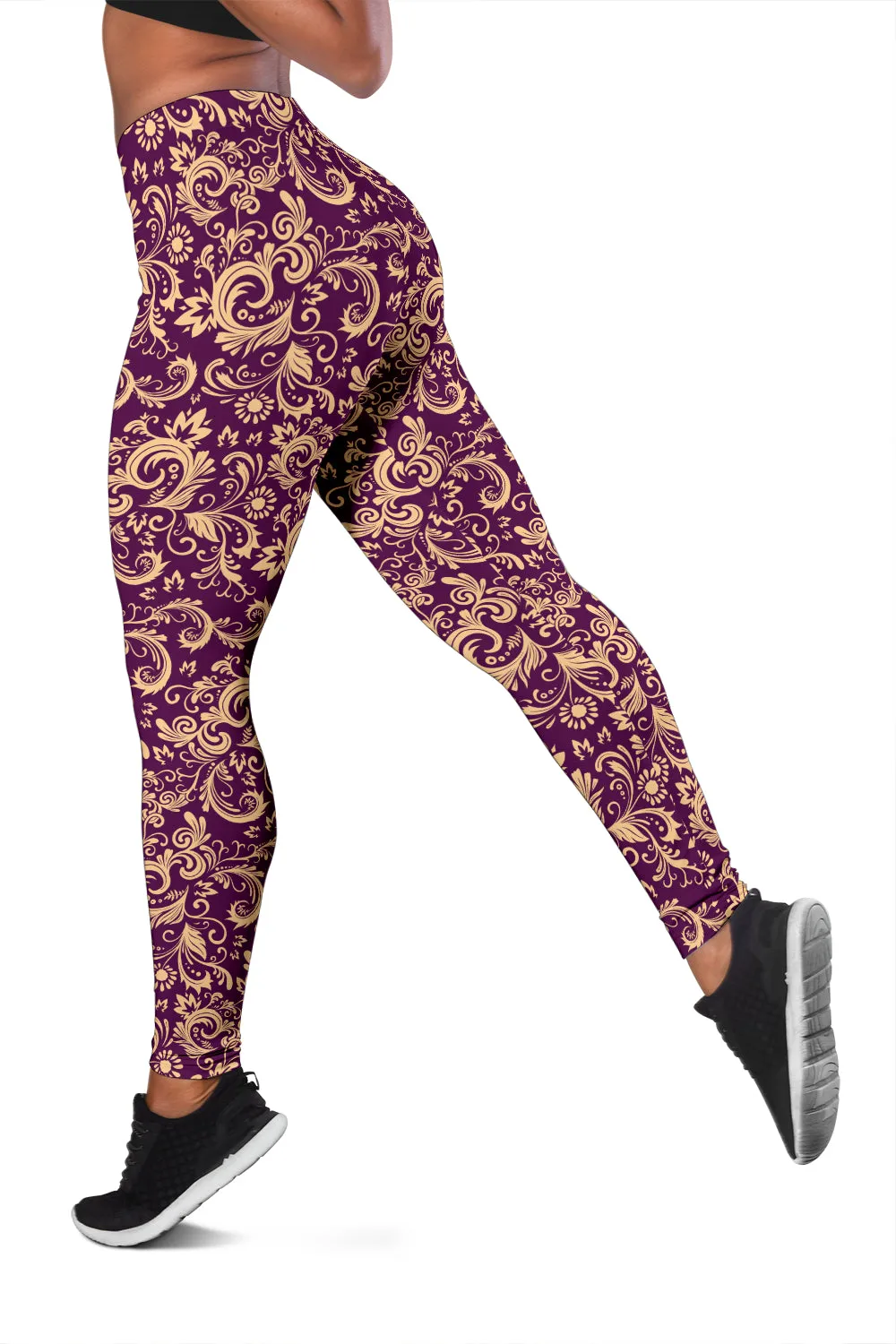 Oriental Floral Pattern - Amethyst | Leggings | Mandalazed