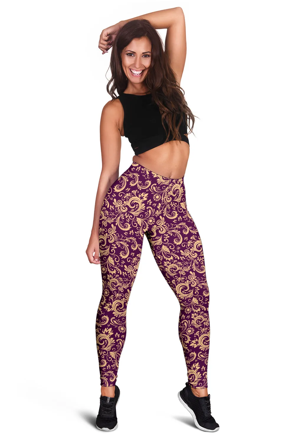 Oriental Floral Pattern - Amethyst | Leggings | Mandalazed