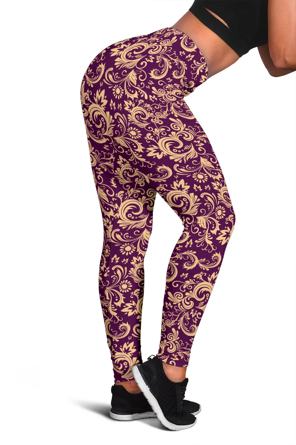 Oriental Floral Pattern - Amethyst | Leggings | Mandalazed