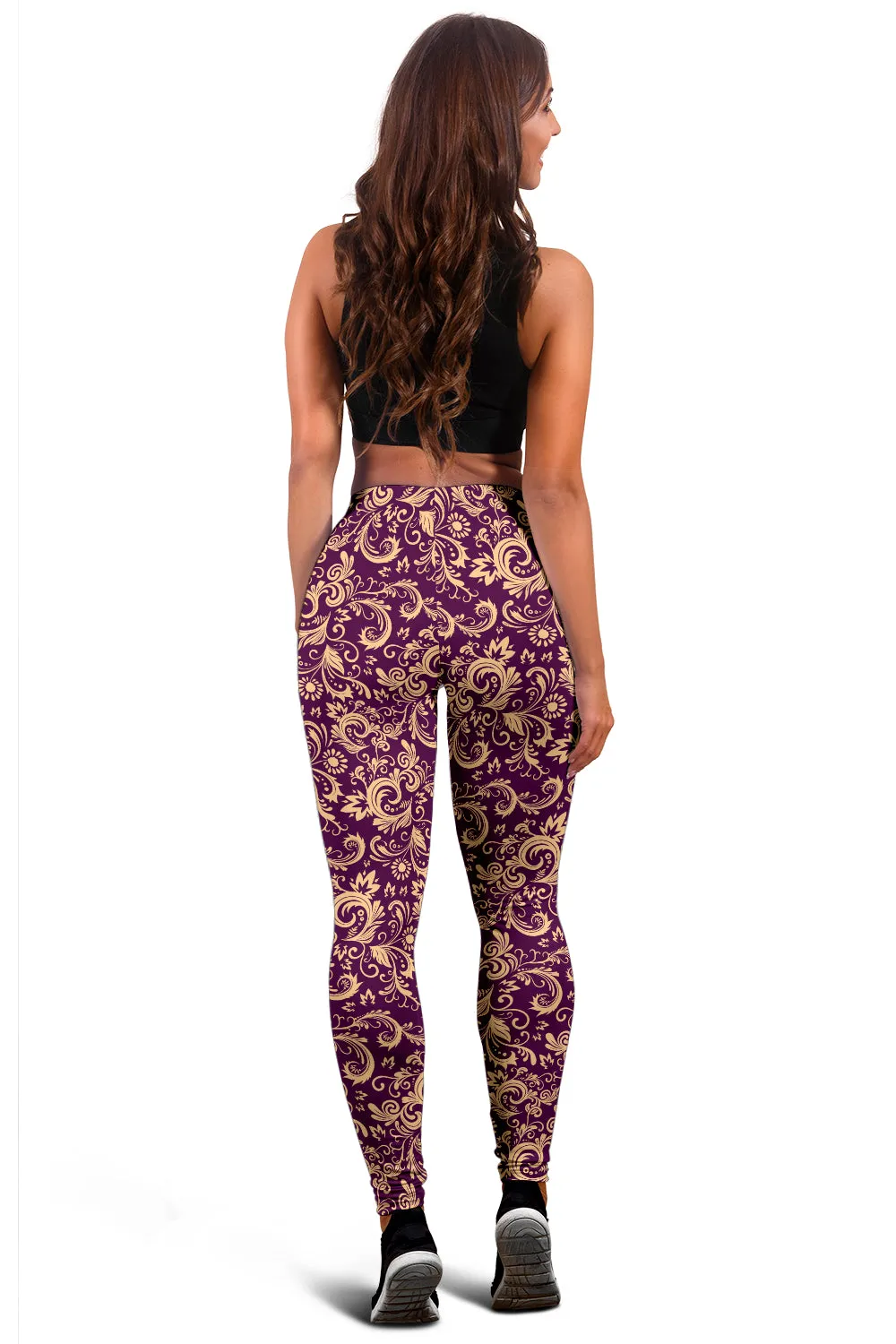 Oriental Floral Pattern - Amethyst | Leggings | Mandalazed