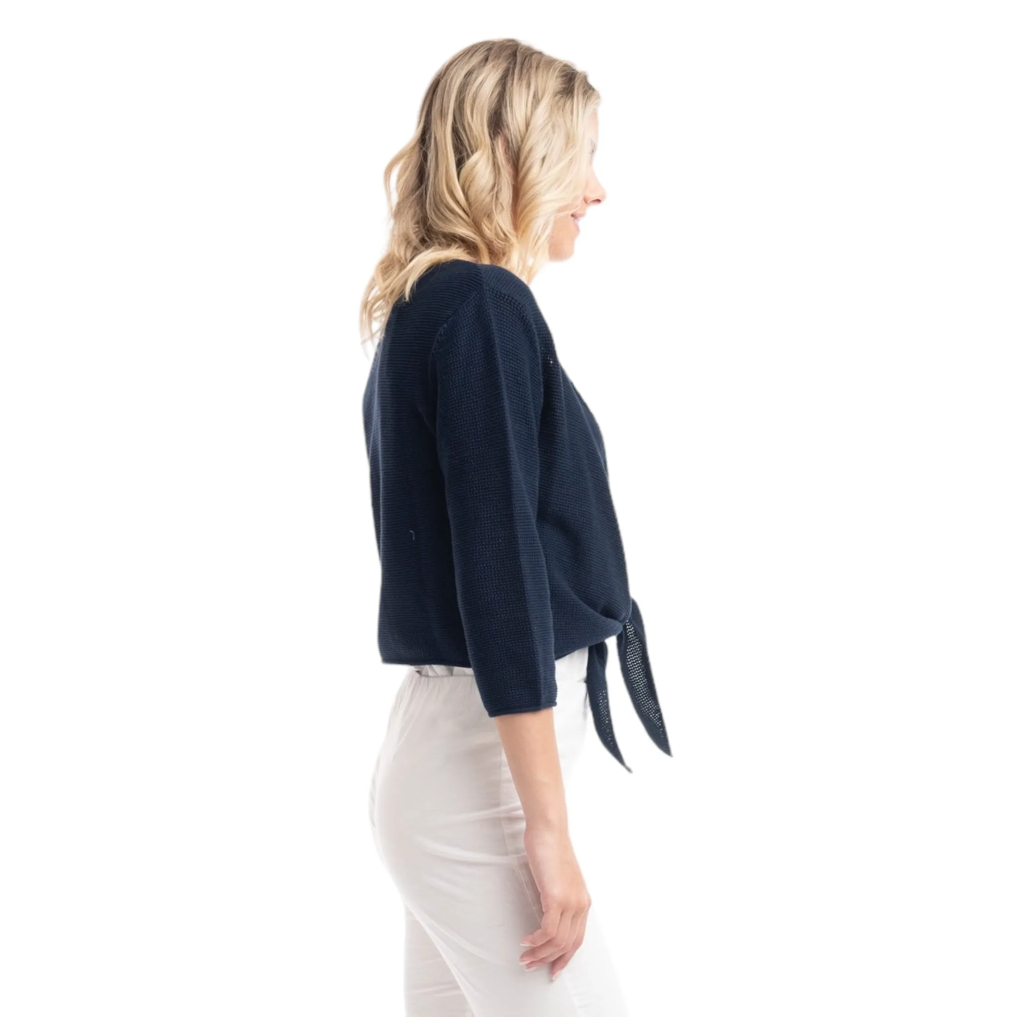 Orientique Essentials Short Wrap Cardigan Navy