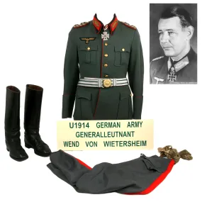 Original German WWII 11th Panzer Division Commander Generalleutnant Wend von Wietersheim Uniform Set - Formerly Part of the A.A.F. Tank Museum