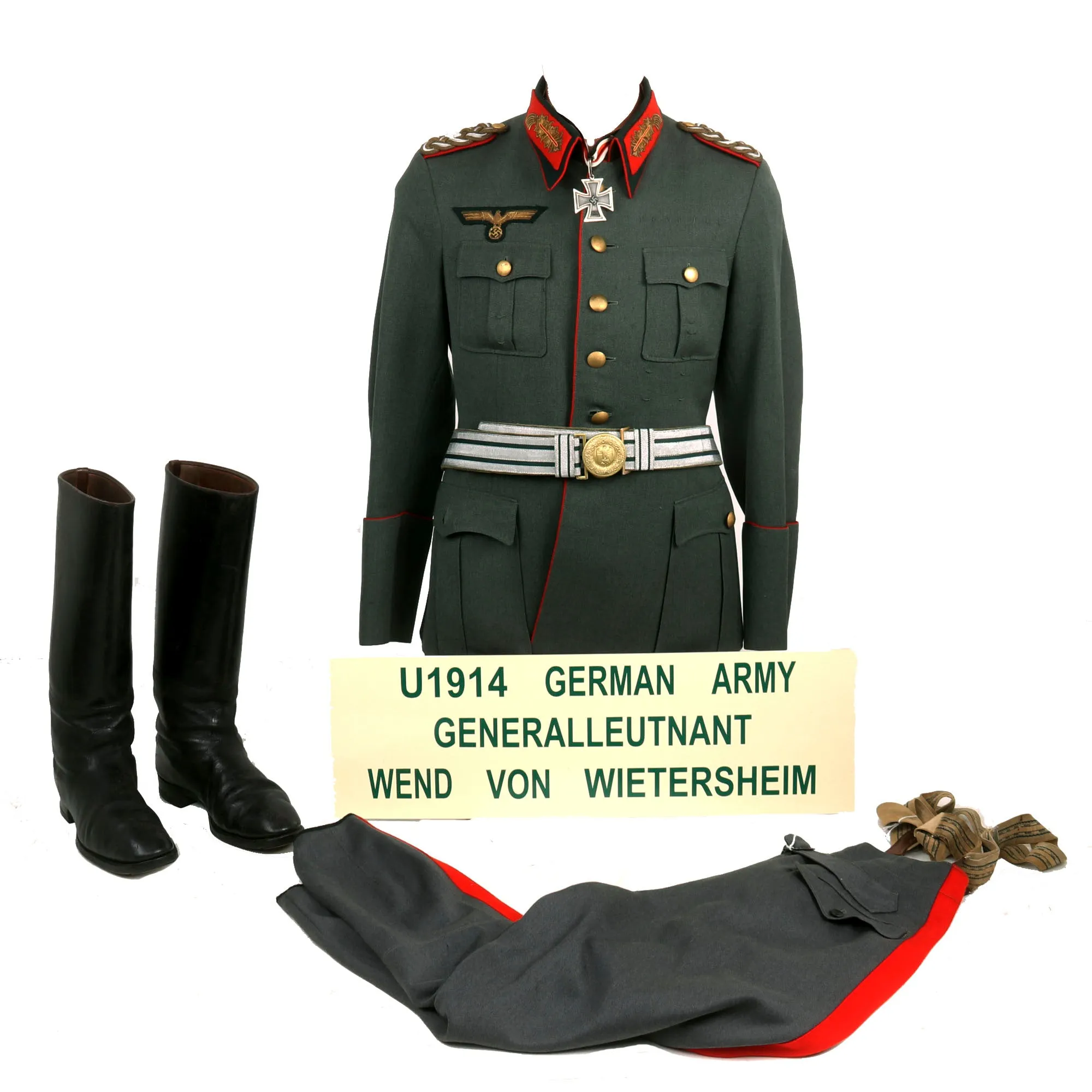 Original German WWII 11th Panzer Division Commander Generalleutnant Wend von Wietersheim Uniform Set - Formerly Part of the A.A.F. Tank Museum