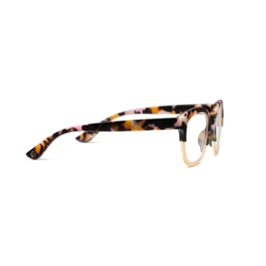 Peepers Reading Glasses: Georgia Pink Botanico/Gold