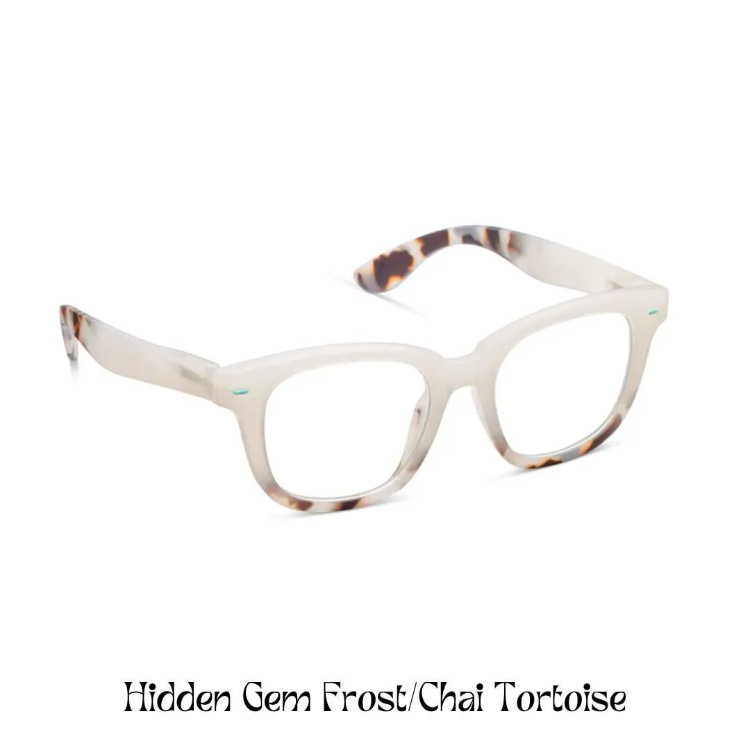 Peepers Reading Glasses: Hidden Gem Frost/Chai Tortoise