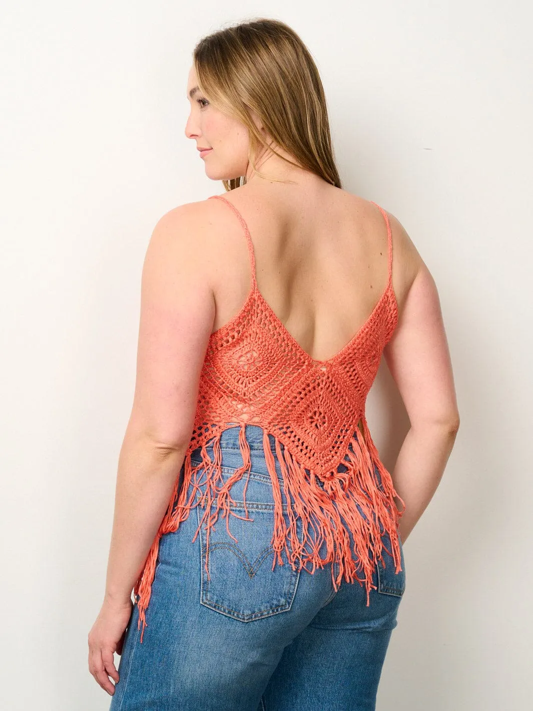 Plus Size Orange Cover Up Crop Top